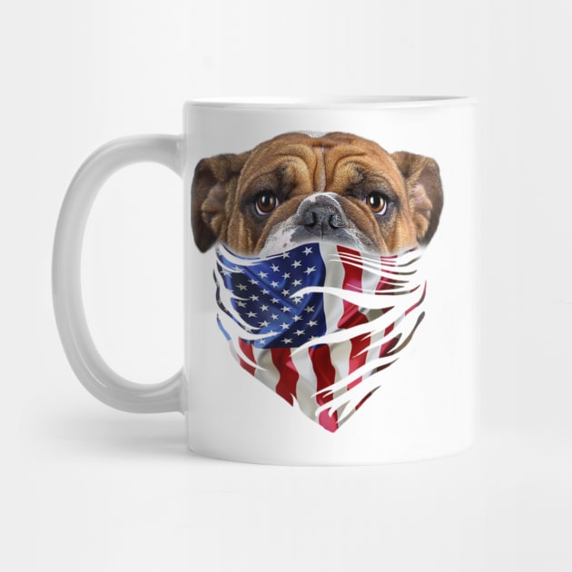 Patriot English Bulldog In Usa America Bandana Dog by Macy XenomorphQueen